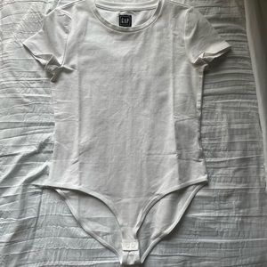 Gap White Short Sleeve Bodysuit